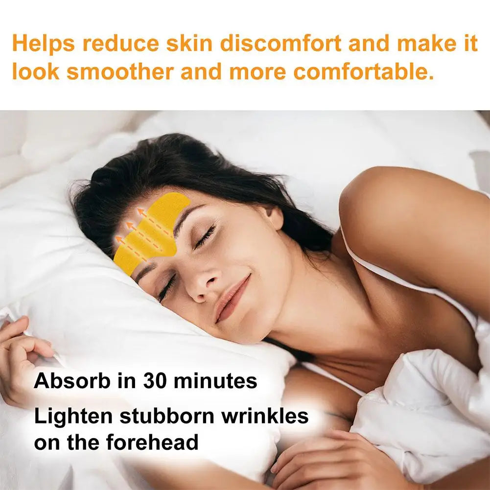 10pcs/box Forehead Wrinkle Patch Lightening Forehead Wrinkle Gel Patch Hydrolyzed Collagen Firming Mask Facial Skincare Stickers