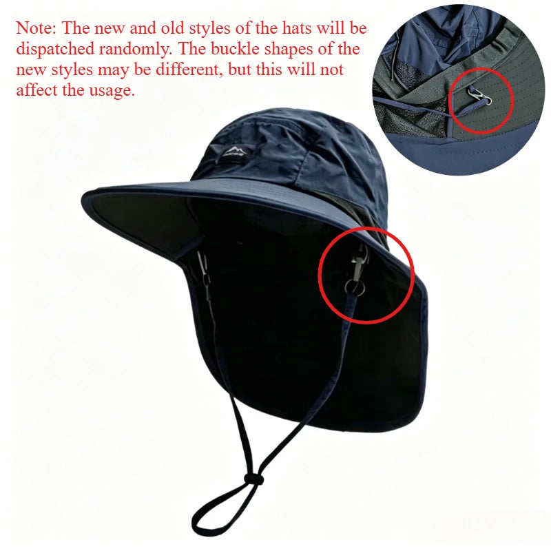 Caps Summer Wide Brim Bucket Neck Protection Unisex Quick-drying Panama Sunscreen Visor Hats for Fishing Hiking Outdoor