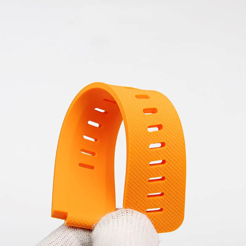 Soft Silicone Bracelet Suitable for Casio small block AE1200/1300 SGW400 AQ-150W modified silicone watch strap 18mm black orange