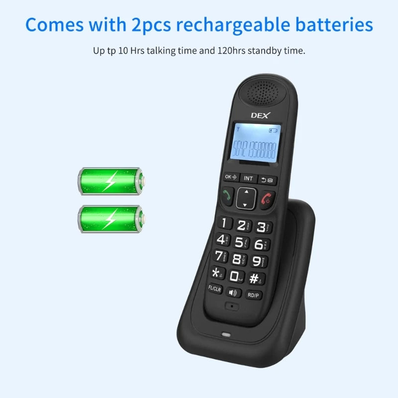 F3MA Wireless Telephone Set Fixed Landline with Caller and Number Storage Backlit