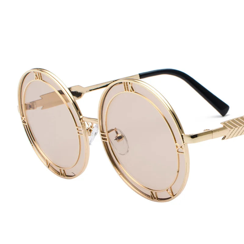 Designer Round Sunglasses For Women And Men Stylish Luxury Brand Unisex Glasses Punk Fashion Trend Eyewear UV400