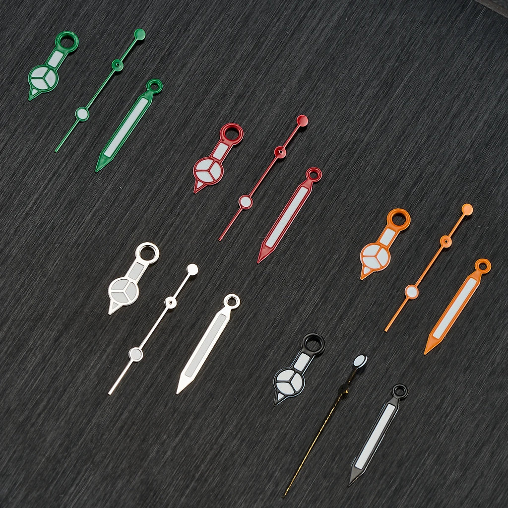 NH35 Hands Watch Accessories Red Orange Blue Black Edge White Three Pin Green Glow Hands Suitable For NH35/36/4R/7S Movements