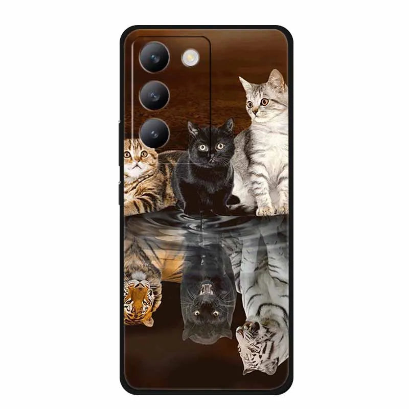 For vivo V40 SE Case Luxury TPU Soft Silicone Phone Back Cover for vivo V40 SE 5G Protective Shockproof Flowers Girl Cute Coque