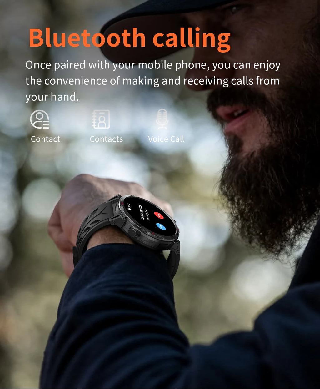 New Outdoor GPS GPT Compass Smart Watch 3ATM Waterproof Fitness Track Heart Rate BT Call Professional Sports 650mAh Smartwatch