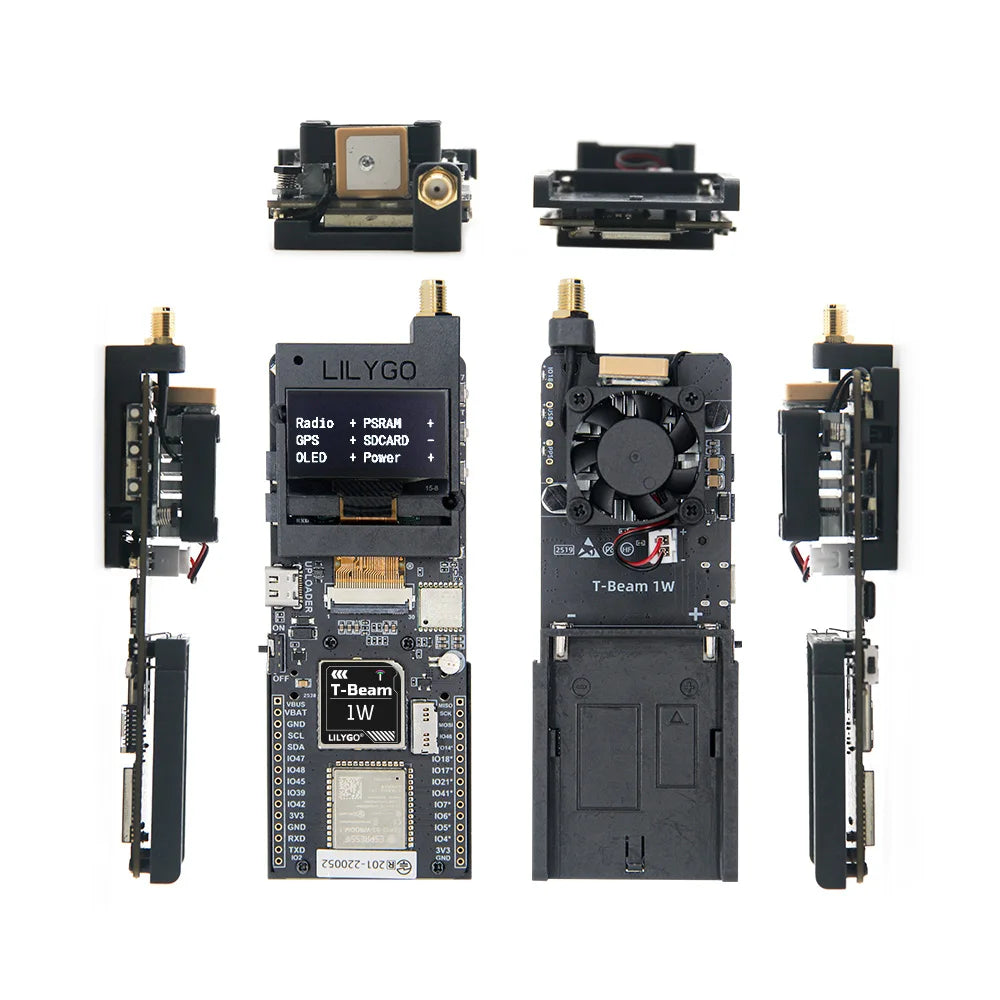 T-Beam 1W ESP32-S3 LoRa SX1262 (830–945MHz) module with 1.3" OLED and GPS, compatible with F550 battery