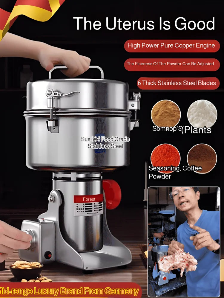 Grains and Cereals Grinder Grains Spices  Coffee Dry Food Grinder Mill Grinding Machine Gristmill Home Flour Powder Crusher