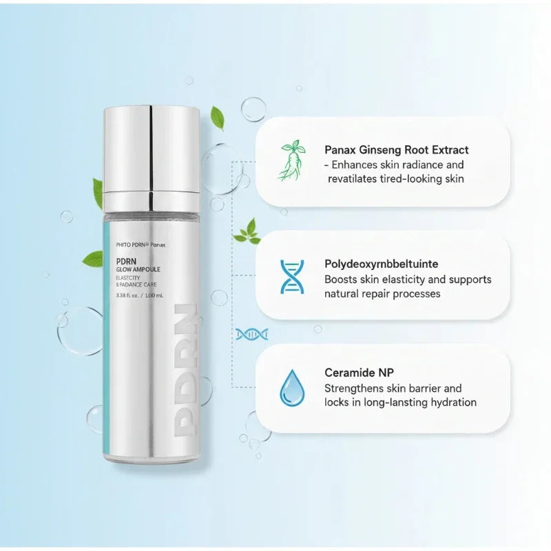 PDRN Peptide Collagen Essence Cream Set,PDRN Firming Deeply Moisturizing Skin Care Ampoule Essence,PDRN High SPF Glow Sunscreen