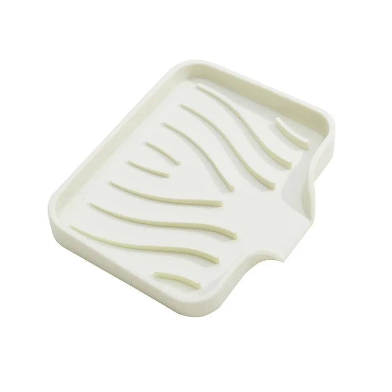 1-Pack Silicone Drain Soap Box Kitchen Bathroom Anti-slip Sink Tray Creative Washing Table Soap Tray Free Punch Drain Rack