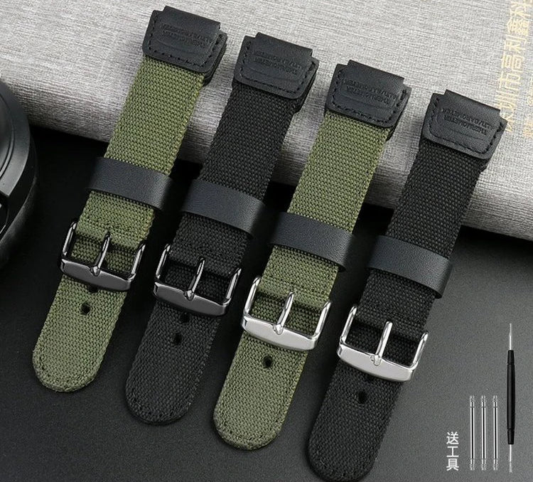 Nylon Watch Strap For Casio 3299 Series AE1200 AE-1200 1300 W-216H F91W A159 A169 A158 SGW-300/400 Canvas Sports Watchband 18mm