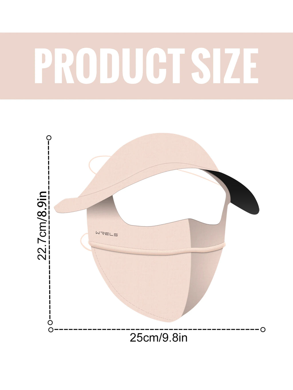 WRELS UV Protection Face Mask Reusable Breathable UPF 50+ Women Summer Face Covering Eye Protection Sunscreen Anti UV Full Mask