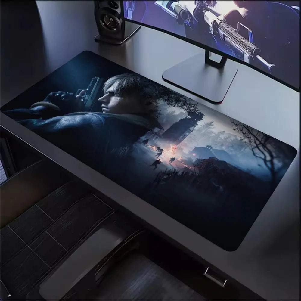 Xxl Mouse Pad Gamer R-Resident Evil 4 Pc Cabinet Game Keyboard Desk Mat Computer Gaming Accessories Leon S. Kennedy Big Mousepad