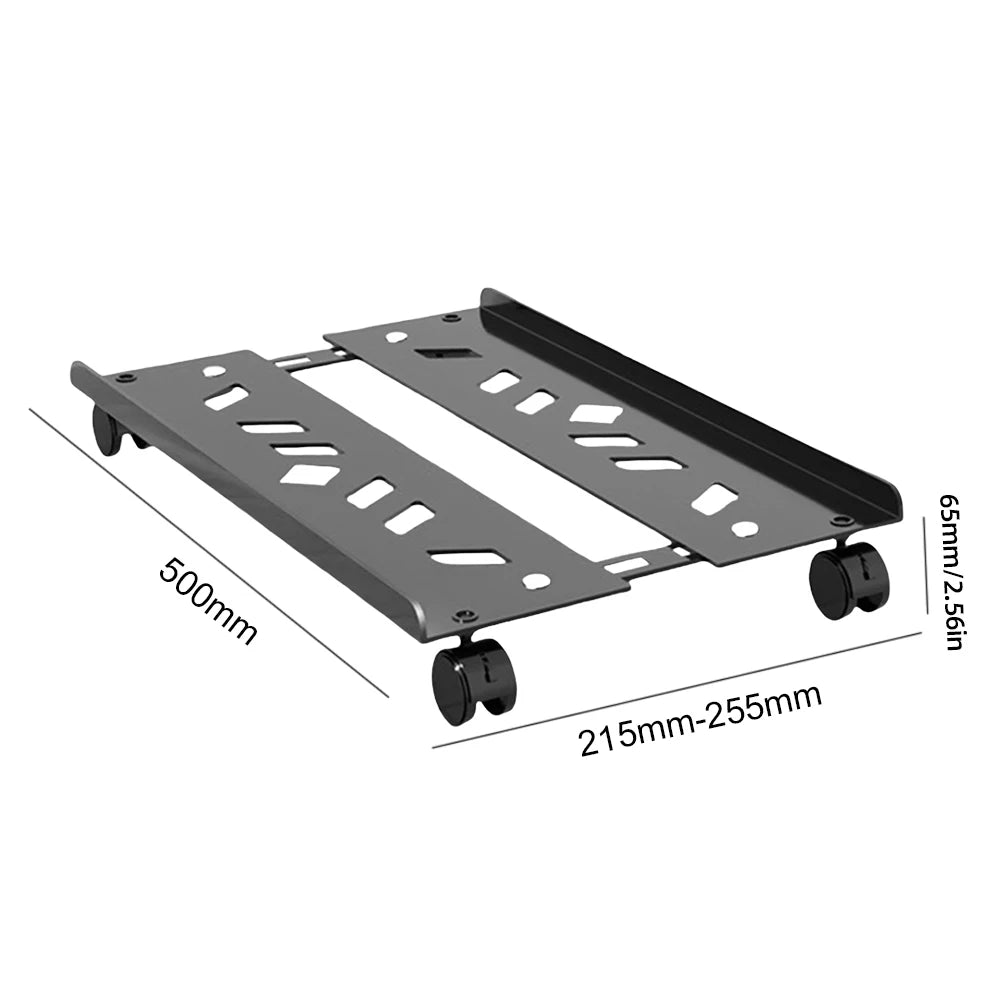 Heavy-Duty PC Tower Stand with Caster Wheels Adjustable PC Tower CPU Holder Steel Desktop Stand PC Riser Office Desk Accessories