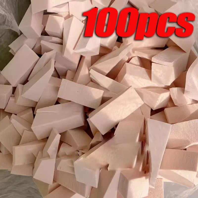 100pcs Foundation Makeup Sponge Block Hydrophilic Firm Sponge Non Latex Cosmetic Powder Puff Wet and Dry Makeup Puff Beauty Tool