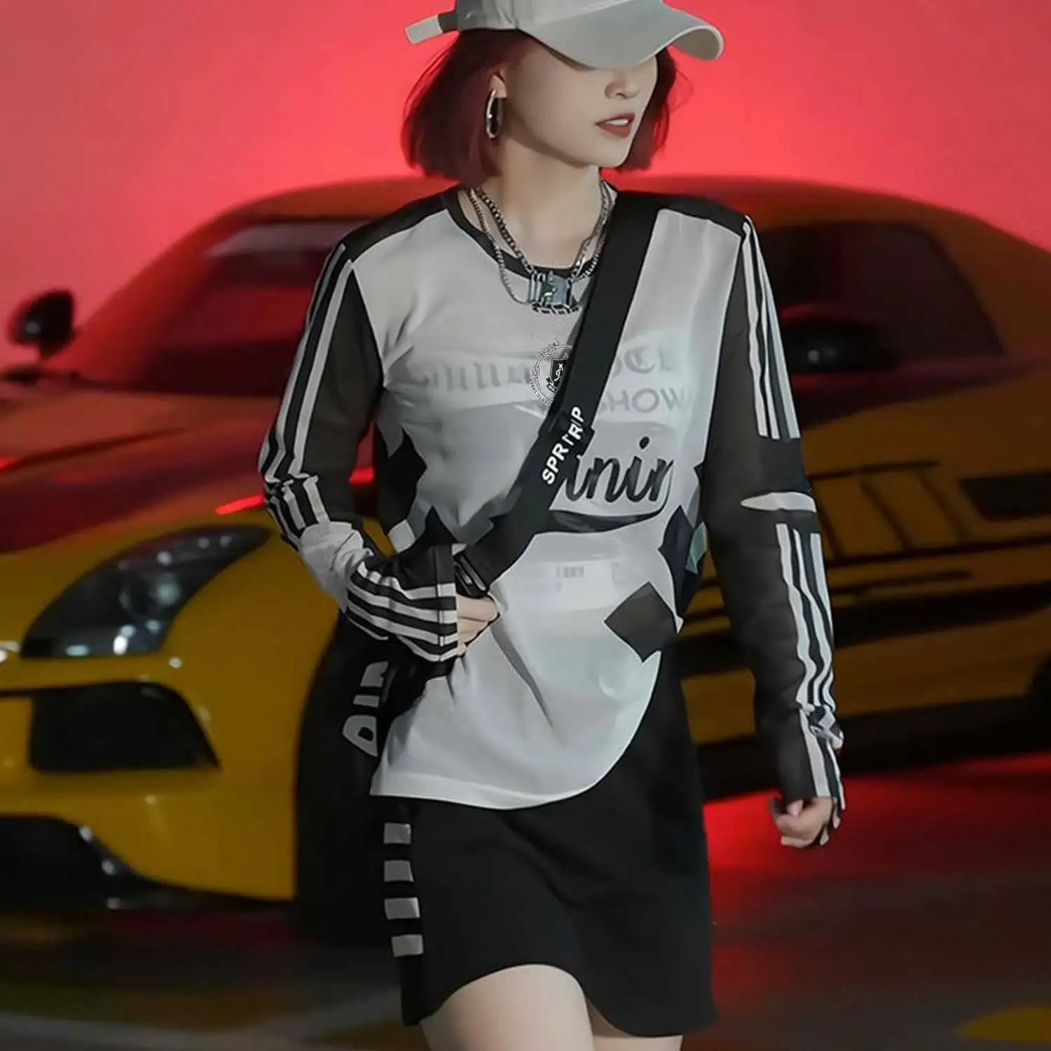 Sunshield Mesh T-Shirt Women's Base Layer Elegant Innerwear Summer Long-Sleeve Thin Cover-Up 2025 New Street Style Collection