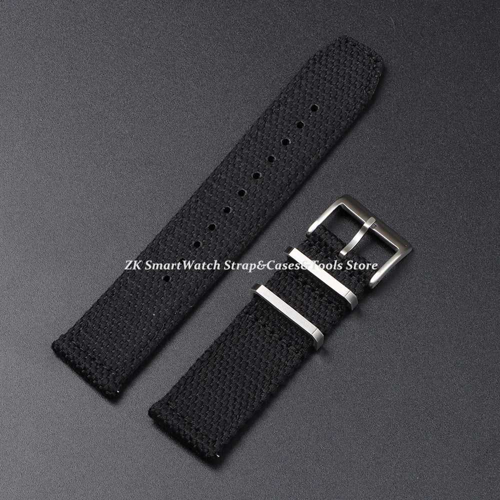 Genuine Linen Nylon Watch Strap 20mm 22mm for Omega Business Cotton Fabric Bracelet Breathable Woven Sports Strap for Men Women
