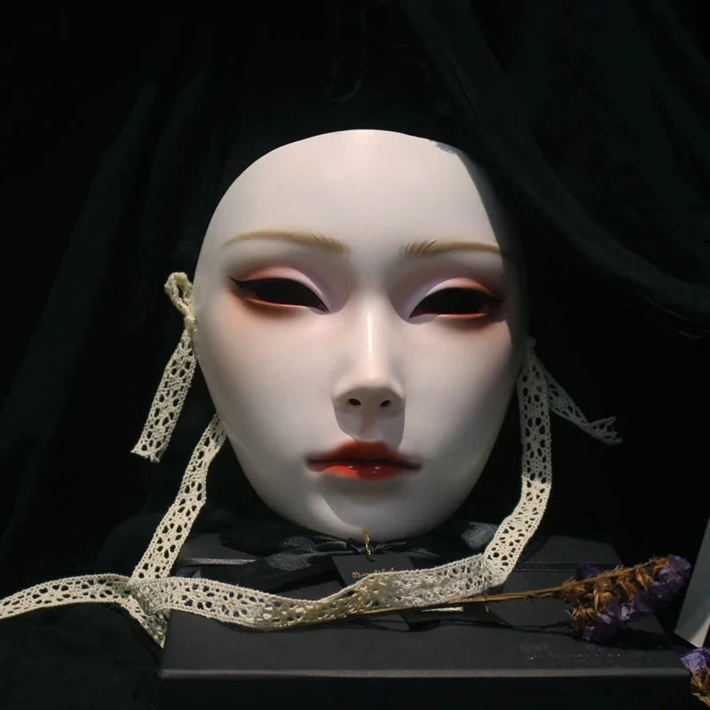 Japanese Style Women Soul Mask Ancient Warrior Wearable Decor Mask Venice Dance Ball Party Dress Up Full Face Mask for Men Gift