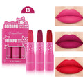 3Pcs Korean Matte Lipstick Set Waterproof Long Lasting High Pigmented Lip Gloss Makeup For Women Beauty Cosmetic