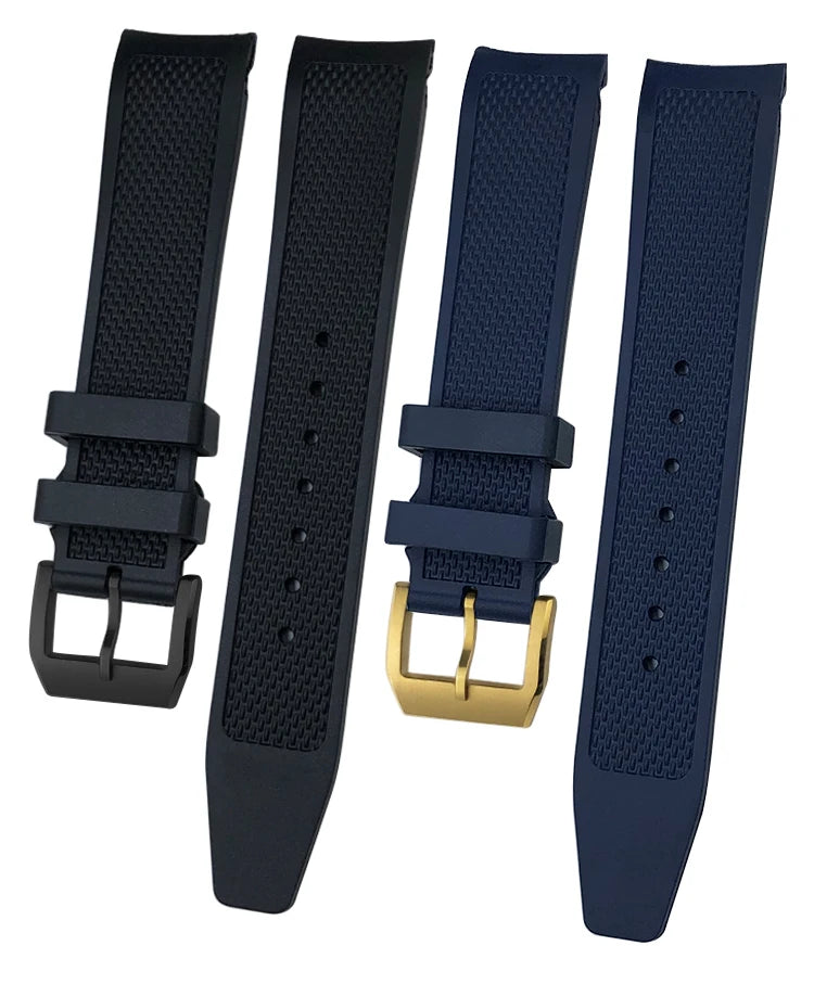 19mm 20mm Curved Rubber Silicone Watchband Fit for IWC Big Pilot Portofino Mark Black Blue Bracelets Diver Sports Watch Strap