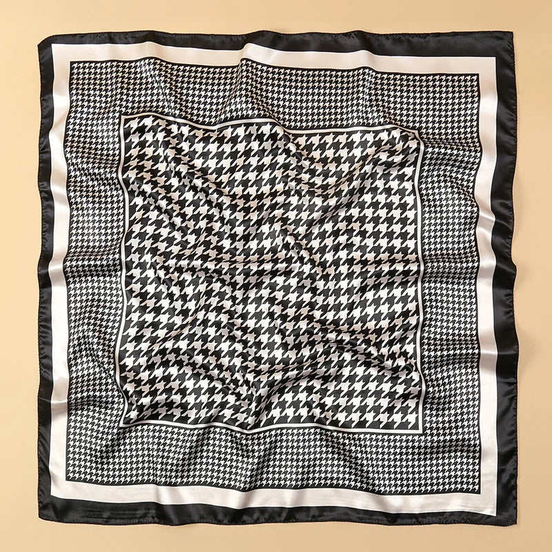 90x90CM Square Scarf New Luxury Design Popular Silk Style The Four Seasons Scarves Women Sunscreen Beach Kerchief Hijab