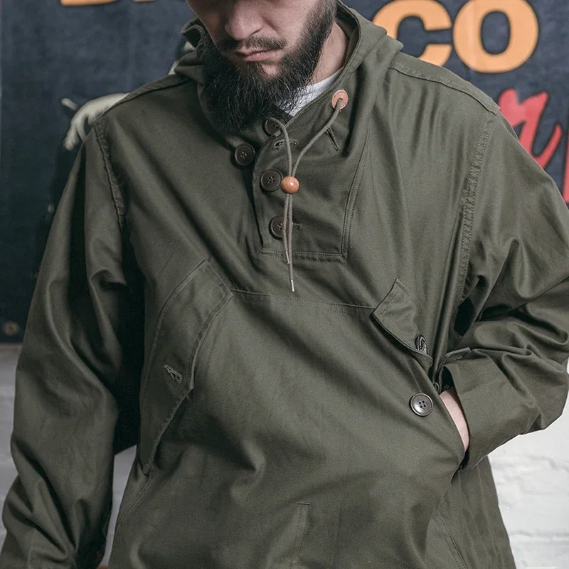 Bronson Army 10th Mountain Division Smock WWII Field Parka Mens Anorak Loose Fit