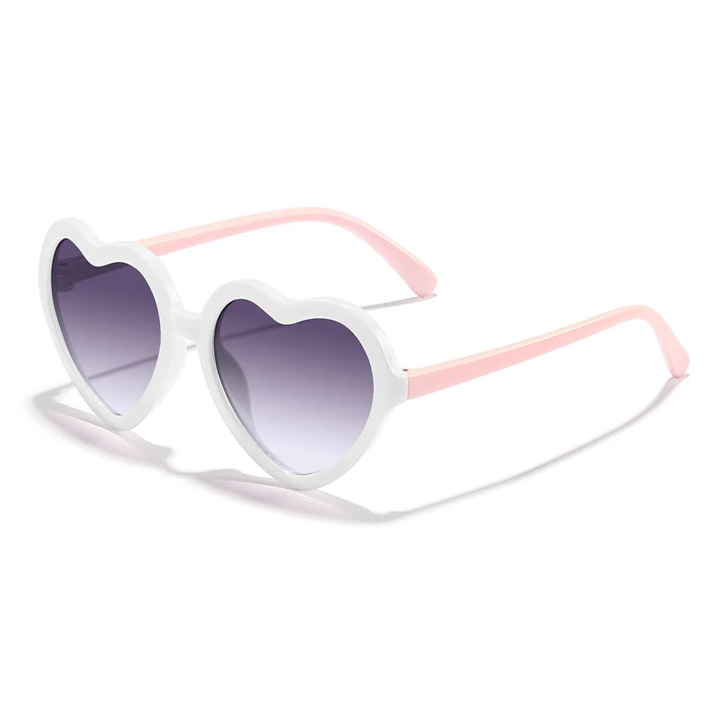 Stylish Kids Heart Sunglasses Large Frame Cute Eyewear For Boys Girls Baby Toddler 0-12 Years UV400 Protection Outdoor Shades