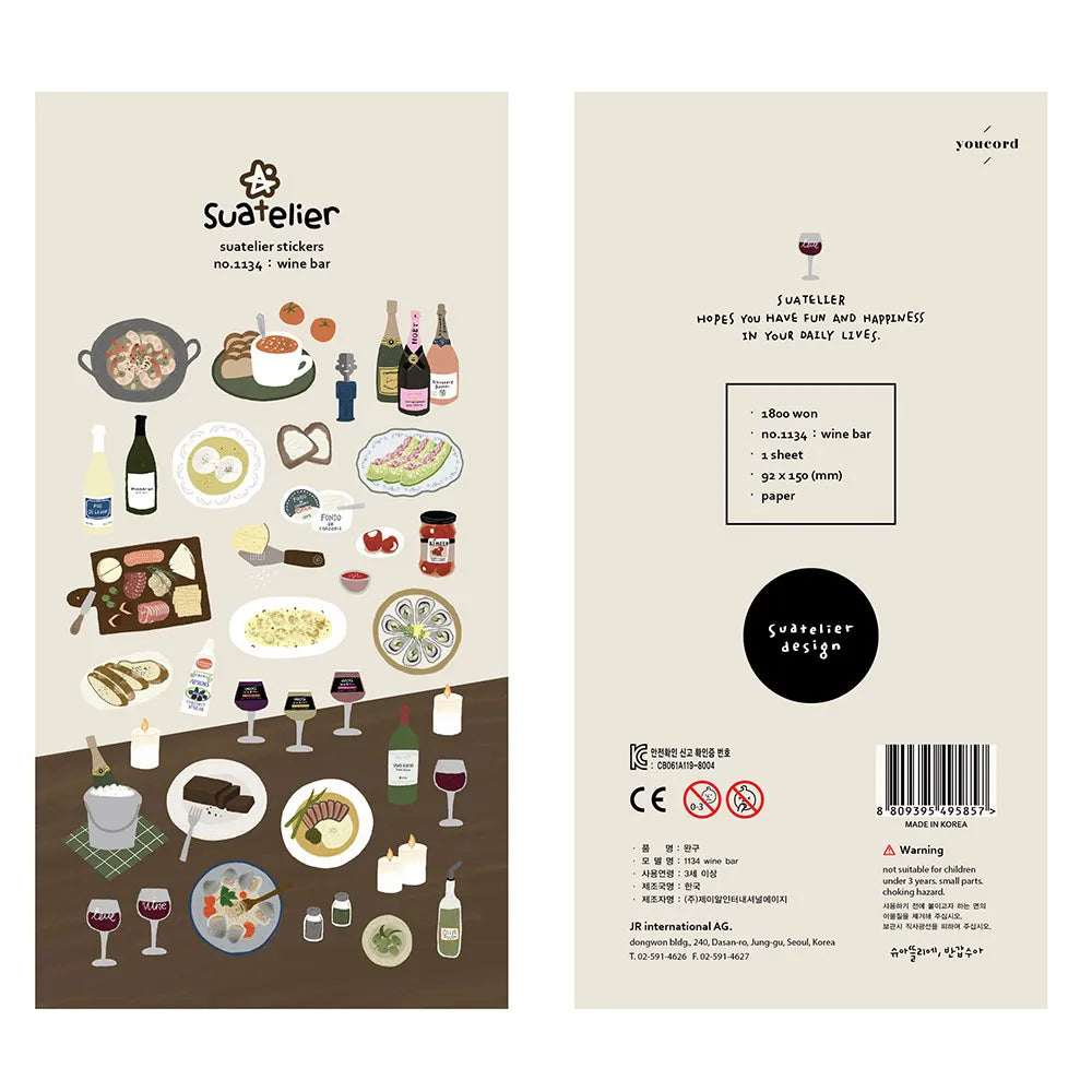 Korean Import Suatelier Brand Fresh Flower Food Cartoon Stickers Scrapbooking Diy Journal Stationery Sticker Deco Aesthetic Gift