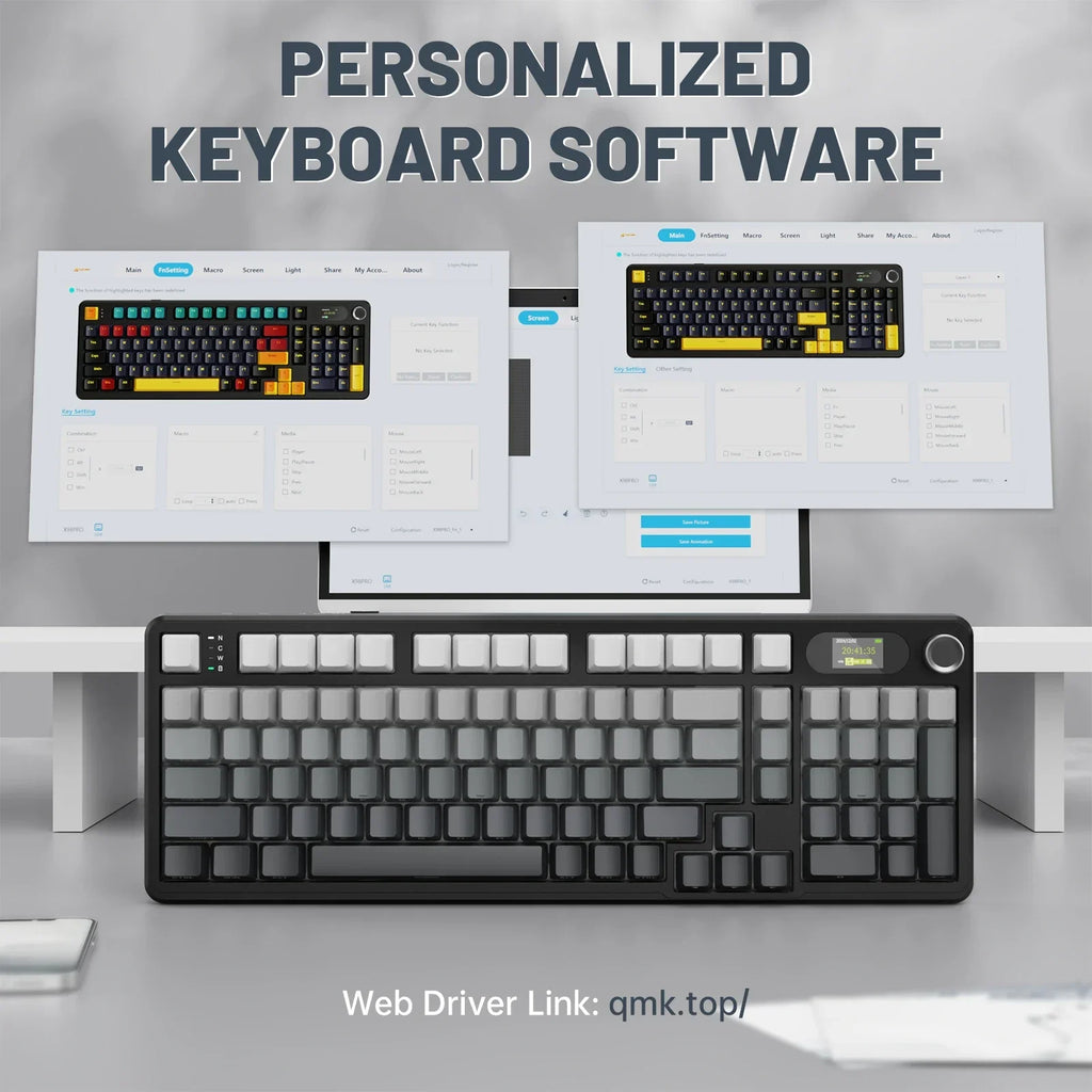 Attack Shark X98PRO 3-Mode RGB Bluetooth Wireless Mechanical Keyboard Full Key Hot-Swappable TFT Color Display Rotary Keyboard