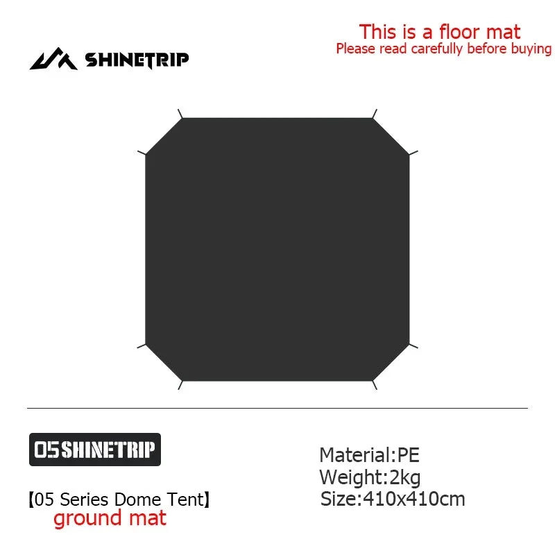 ShineTrip Outdoor Silver Coated Canopy Rainproof And Sunscreen Self-driving PU3000MM Waterproof Camping Sunshade Tent Dome