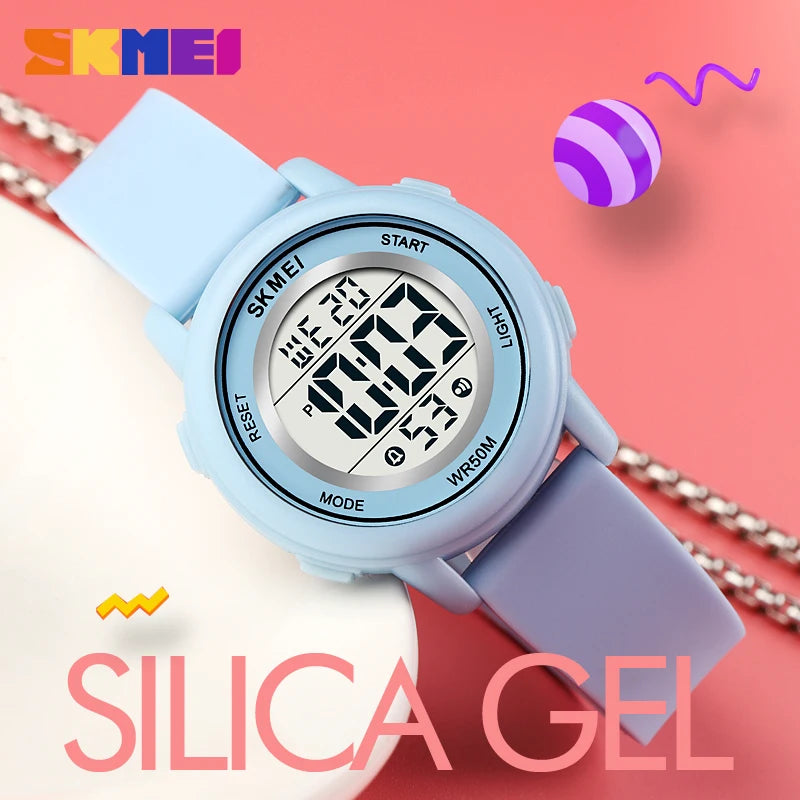 SKMEI 1721 Children Digital Color Shockproof Wristwatch for Boy Girl Sport Waterproof Colorful Kids Electronic Watch Clock 1266
