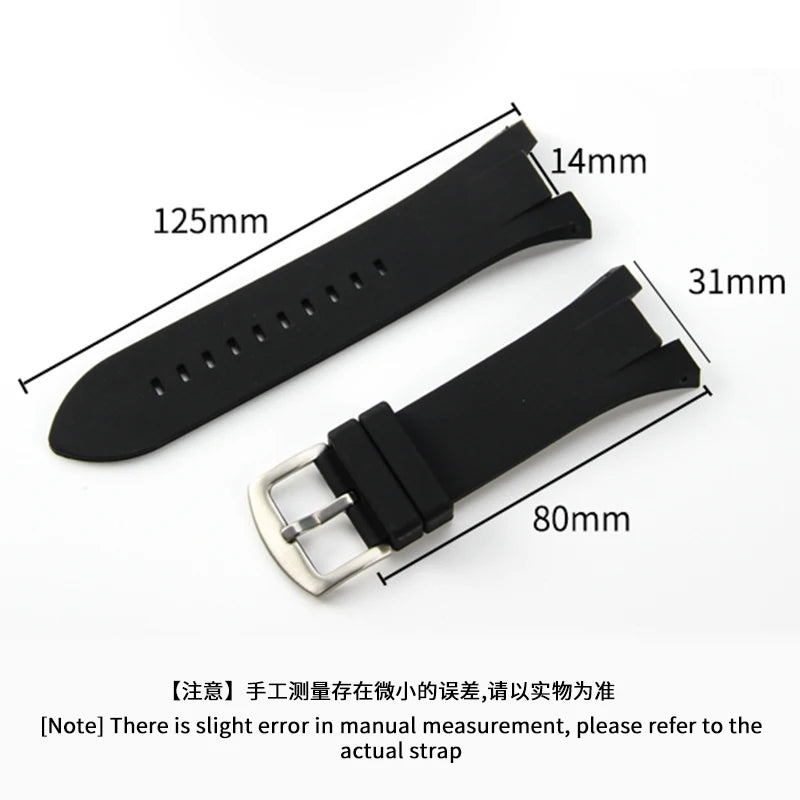 Durable Silicone Watchbands for Armani Ax1802/Ax1050/Ax1803 Series with Concave Interface 31*14mm Watch Strap