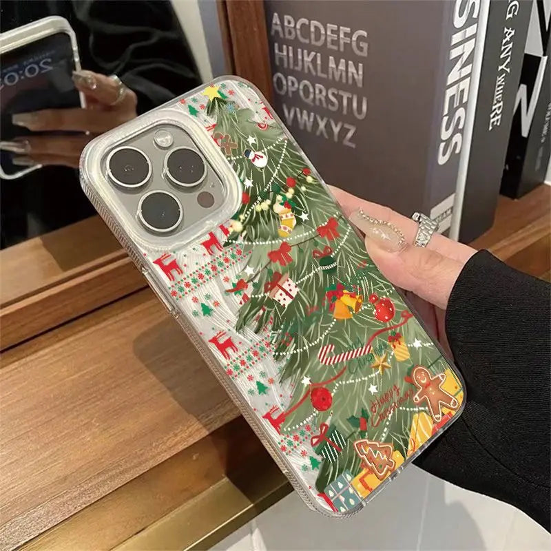 Christmas Tree Phone Case for iPhone 17 Pro 16 16e 15 14 13 12 11 Pro Max iphone Air Shockproof Bumper Cover Funda