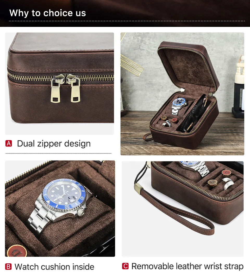 Genuine Leather Jewelry Storage Box Organizer for Watch Sunglasses Cufflink Earrings Ring Display Jewelry Case