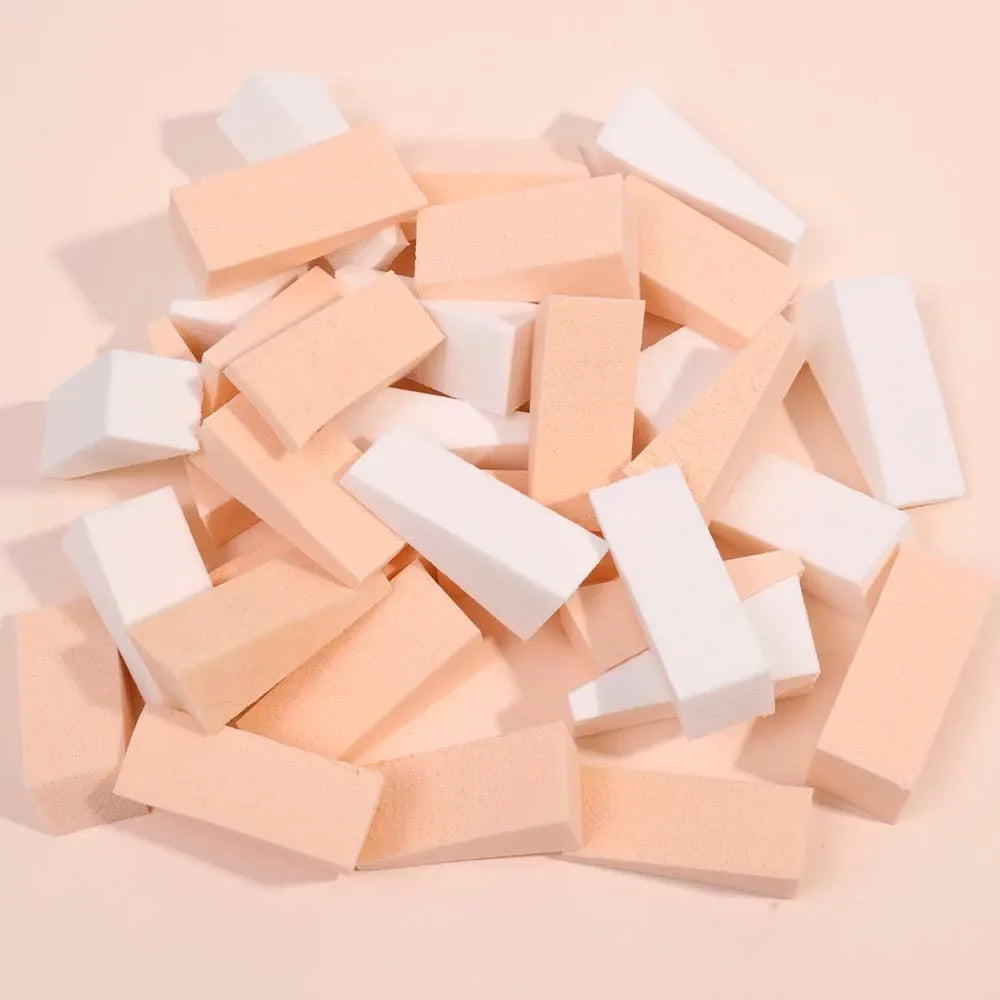 100pcs Foundation Makeup Sponge Block Hydrophilic Firm Sponge Non Latex Cosmetic Powder Puff Wet and Dry Makeup Puff Beauty Tool