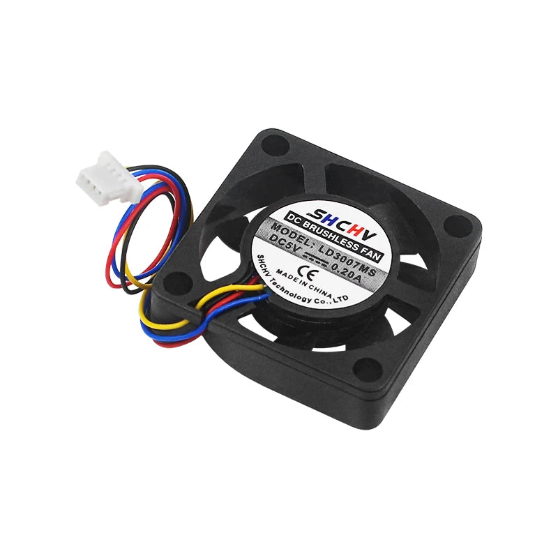 5V 3007 Fan PWM Speed Adjustable CPU Cooling Radiator JST Interface Optional LED with M2.5 Screws Nutsfor Raspberry Pi 5 4G 8G