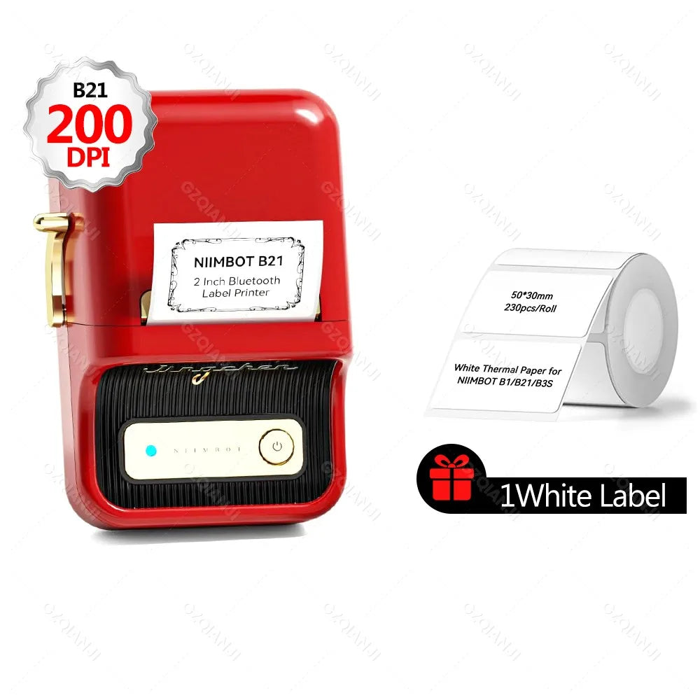 B21PRO 300dpi New NiiMbot B21 Mini Thermal Printer Wireless Barcode Label Maker Bluetooth Portable Adhesive for Office Home Use
