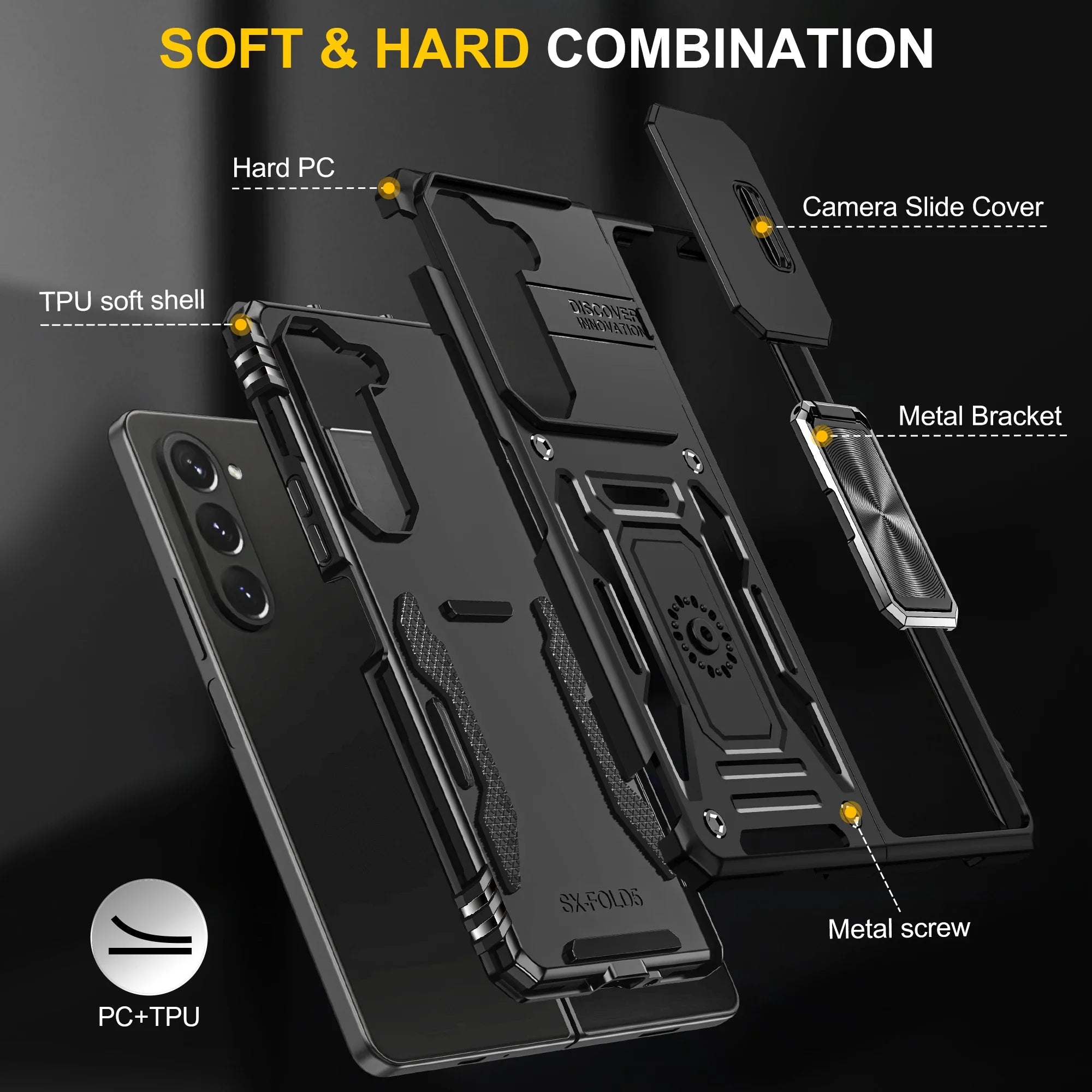 Case For Samsung Galaxy Z Fold 7 5G Z Fold 6 Military Grade Shockproof Heavy Duty Protective Armor Magnetic Kickstand Ring Cover