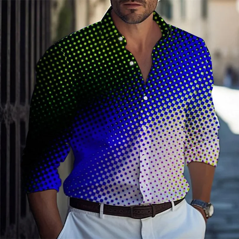 Fashionable 2024 Men's Business Lapel Office Casual Fashion Outdoor Street Men's Tops Shirts Soft And Comfortable Men's Retro