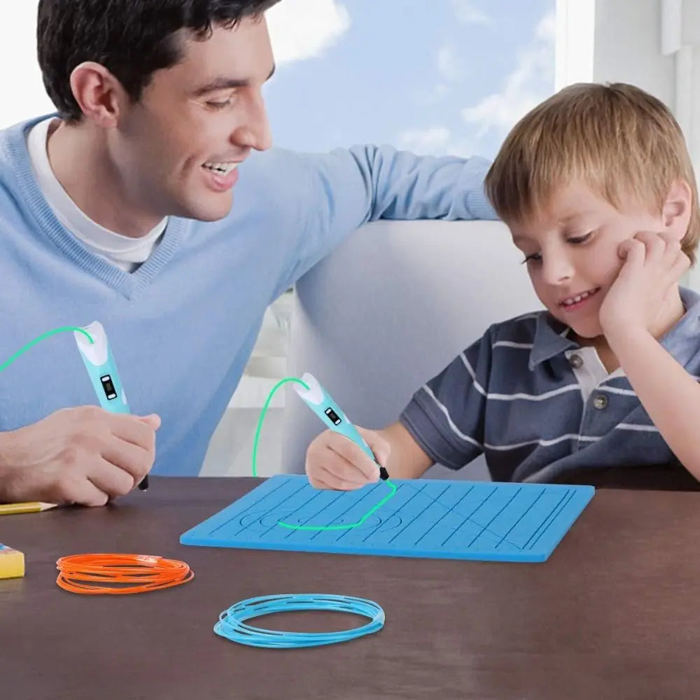 3D Printing Drawing Pen Silicone Design Pad with Basic Stencil Comes with 2 Silicone Finger Cots Excellent 3D Pen Drawing Tool