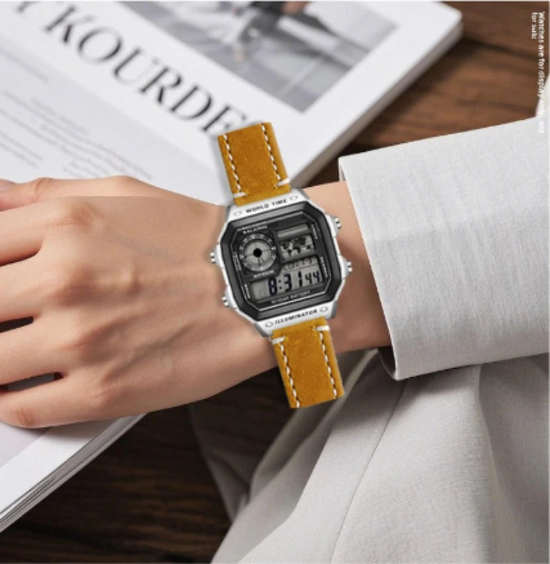Cowhide Watchband For Casio A158 A168 f91w AE-1200WHD/A159/A169 AE1200 Watch Strap Quick release Soft Bracelet men accessories