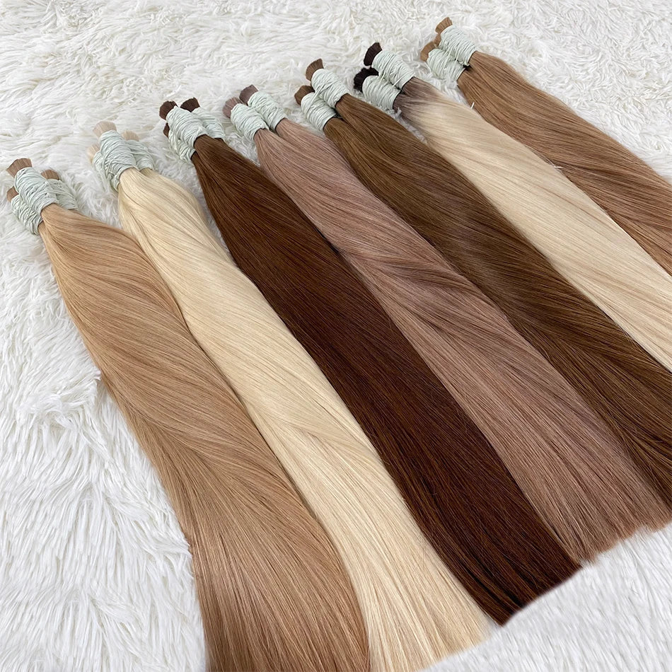 extensiones de cabello natural humano 100% natural original straight extensions raw vietnamese Indian human hair Bulk bundles