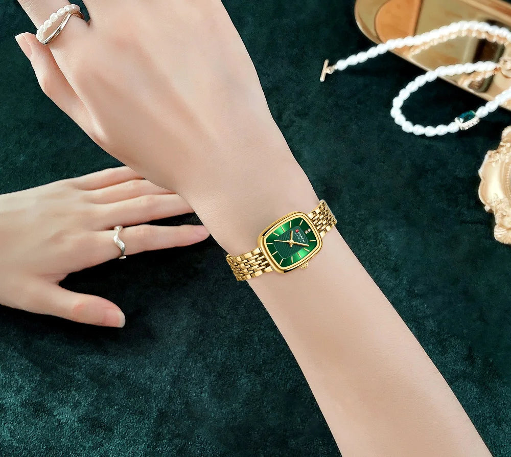 CURREN Fashion Dress Watches for Ladies Simple Quartz Stainless Steel Bracelet Wristwatch