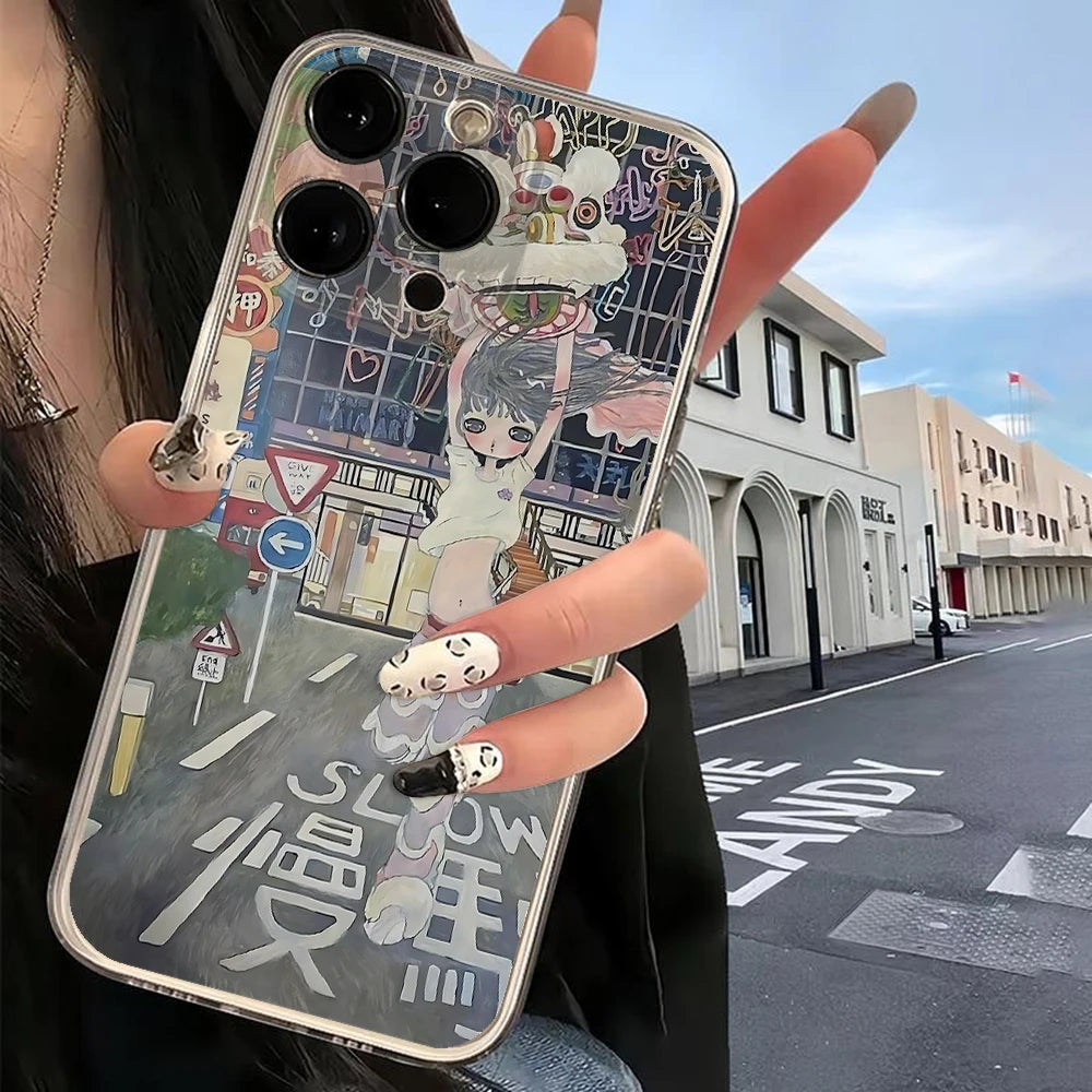 Aya Takano Phone Case For Xiaomi Redmi Note 13 12 12C 11 10 10C 13C 10s 9 9s 9A 9T 9C 8 7 Pro Max 4G 5G Luxury Transparent Cover