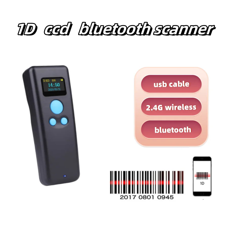 Portable scanner 2D Qr code Reader mini Scanner with screen