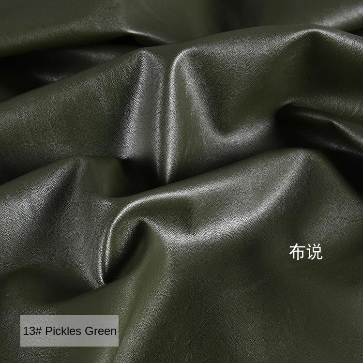 PU Soft Leather Fabric Artificial Leather Waterproof Micro Elastic Clothing Bag Designer Cloth Apparel Diy Sewing