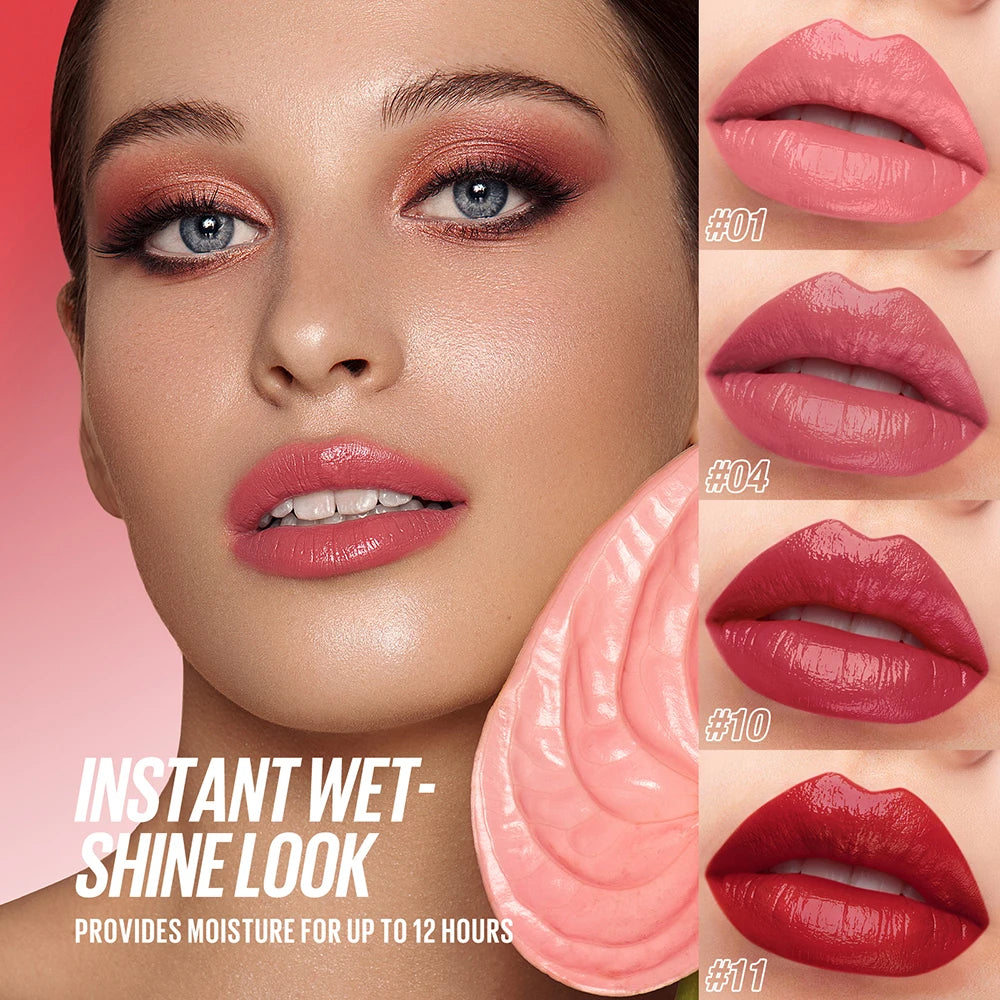 Lip gloss set shiny liquid lipstick Long lasting moisturizing non-sticky plump hydrating lip balm Women's makeup Halloween gift