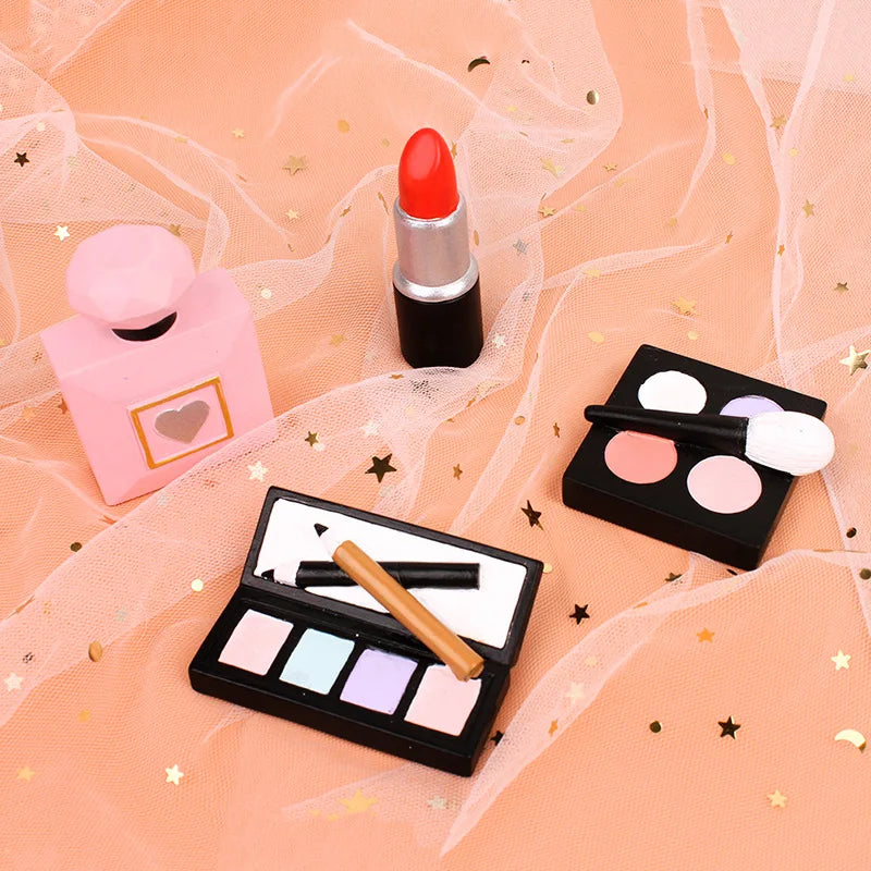 Girl's Birthday Party Cosmetics Decorations Lipstick Perfume Bottle Eyeshadow Box Cake Top Lady's Mom's Birthday Cupcake Toppers