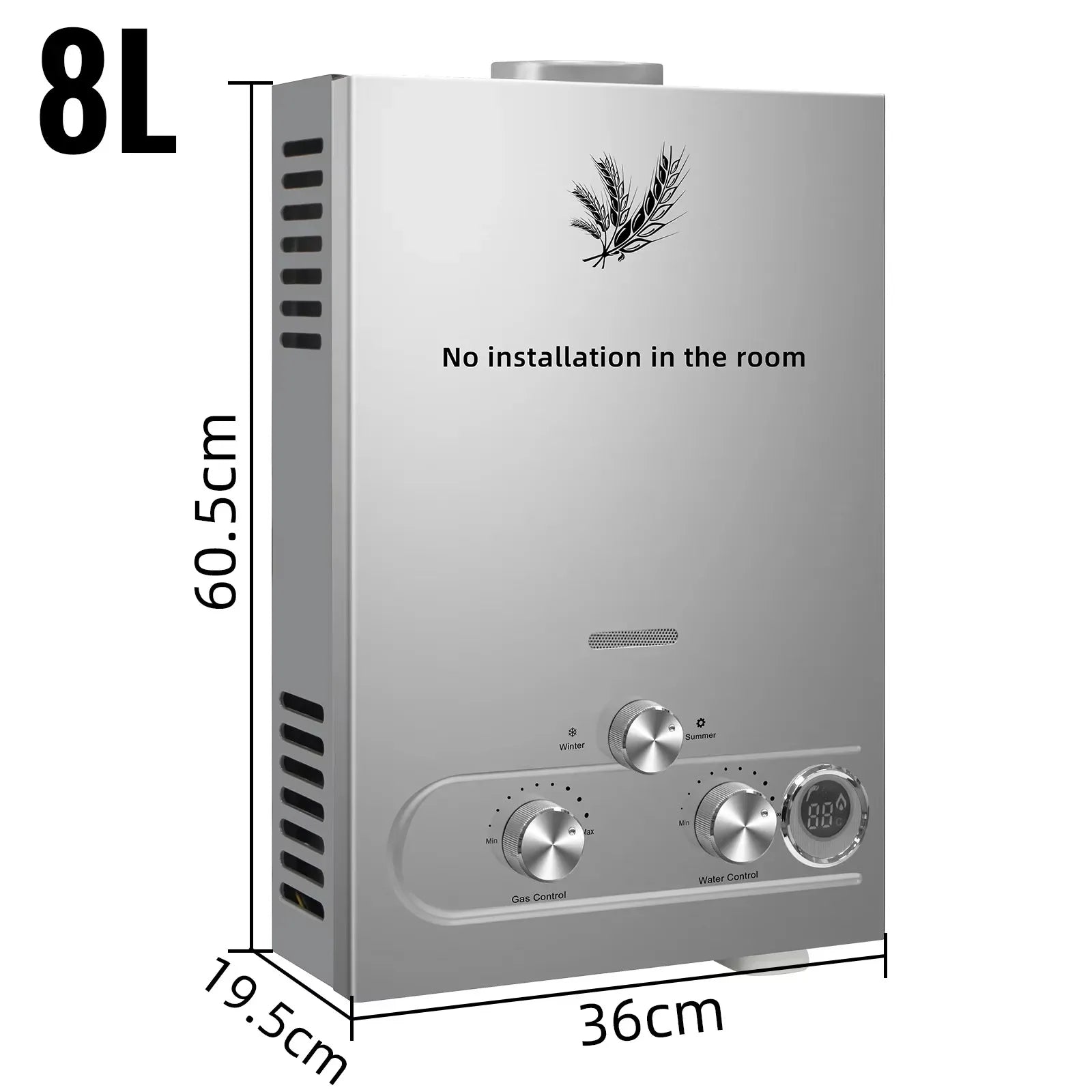 Sihao LPG Water Heater 6L 8L 10L 12L 16L 18L LPG Portable Instant Liquefied Petroleum Gas Water Heater Tankless Boiler Kit