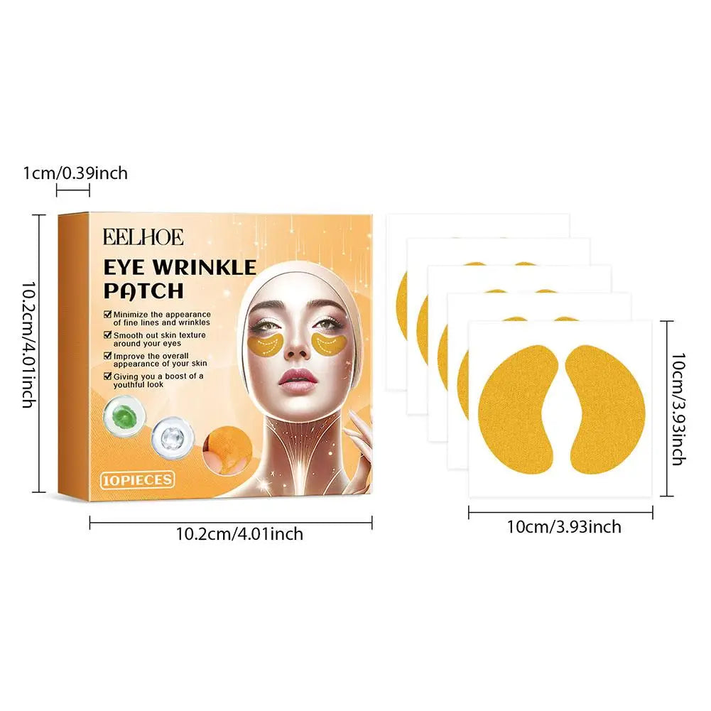 10pcs/box Forehead Wrinkle Patch Lightening Forehead Wrinkle Gel Patch Hydrolyzed Collagen Firming Mask Facial Skincare Stickers