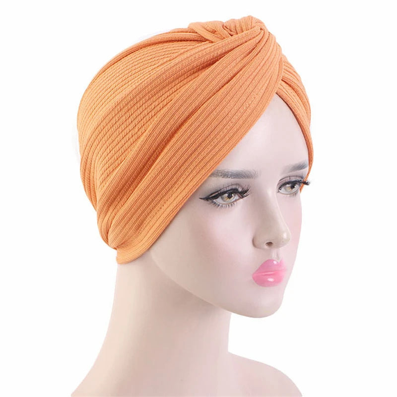 New Women Velvet Turban Hat Muslim Twist Solid Color Hijab Chemo Cap Head Wrap Headscarf Beanies Bonnet Headscarf Turbante Mujer