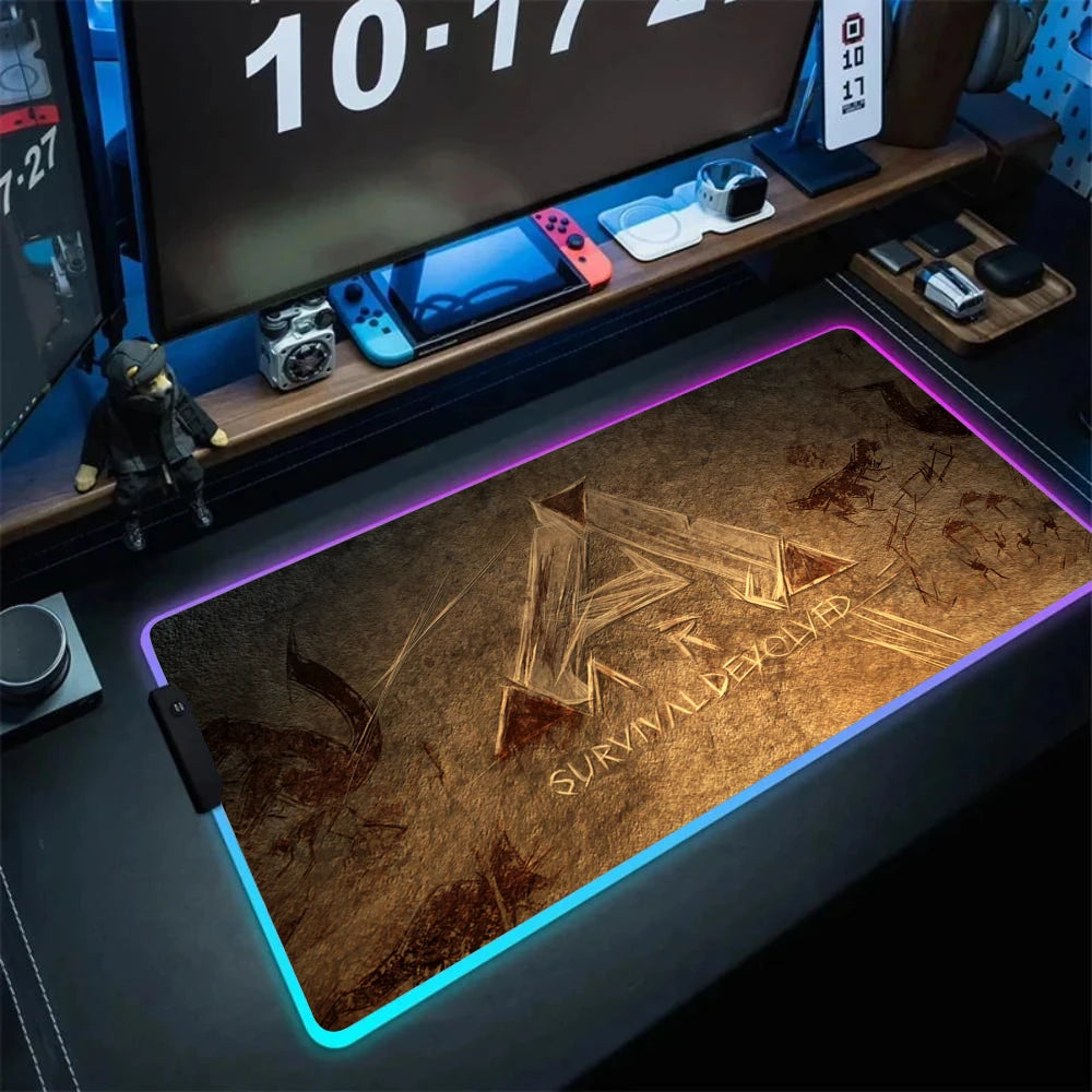 ARK Survival Evolved RGB Mouse Pad Game Mousepad Gaming Table Carpet Gamer Computer Desk Mat Rubber No-slip Dinosaur Mouse Mat